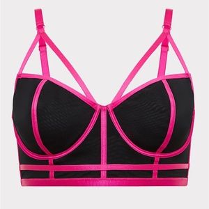 Torrid EUC Hot Pink & Black Bralette Size 0 XL